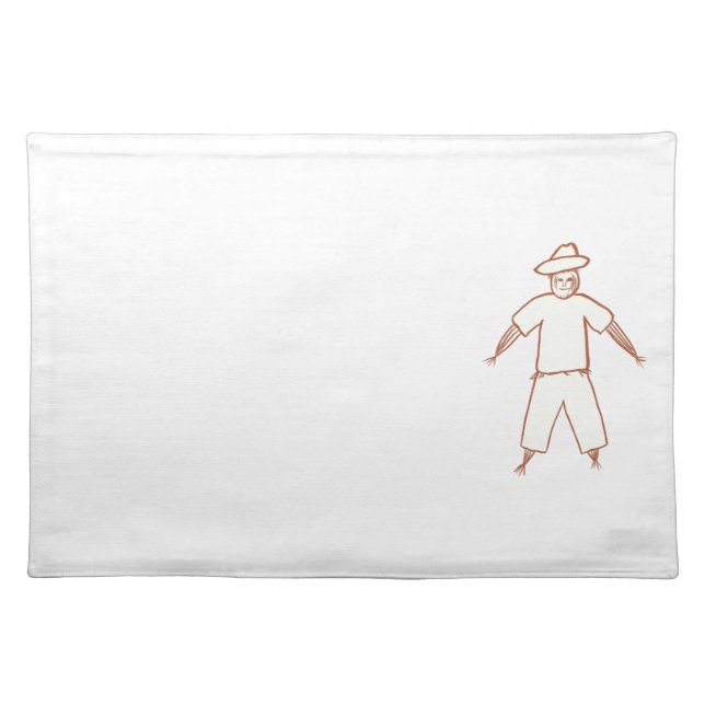 Scarecrow Outline Drawing Halloween  Placemats (Front)