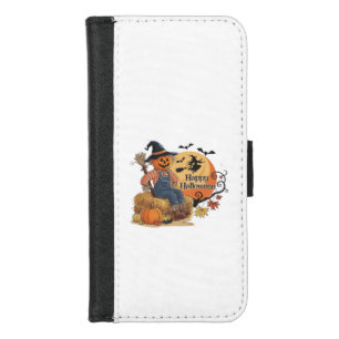 Scarecrow Pumpkin Halloween Rustic Vibes Art iPhone 8/7 Wallet Case