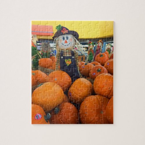 Scarecrow  Pumpkins 2 Jigsaw Puzzle