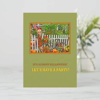 SCARECROW,PUMPKINS,MUMS,BIKE &WHITE PICKET FENCE
