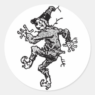 Scarecrow Striding Classic Round Sticker