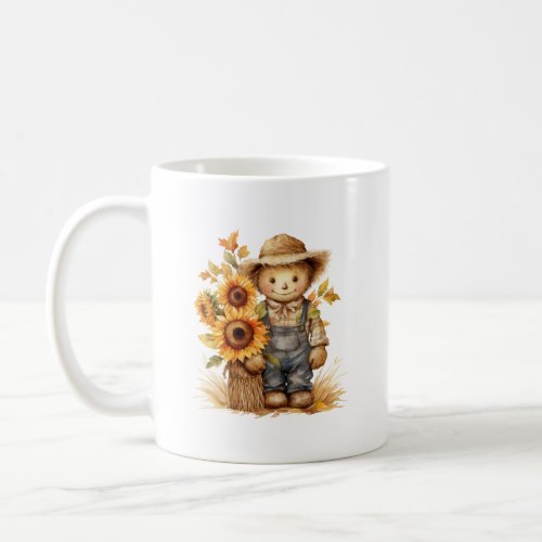 Scarecrow Sunflower  Coffee Mug