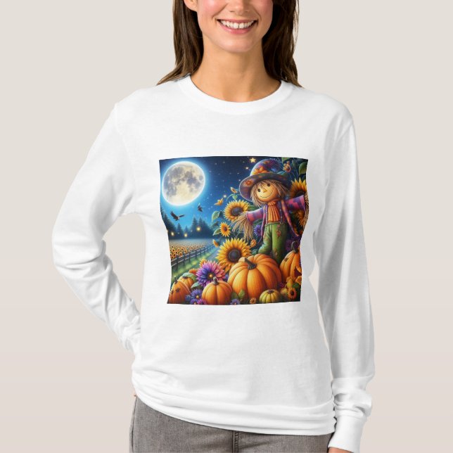 Scarecrow Sunflowers T Shirt (Front)