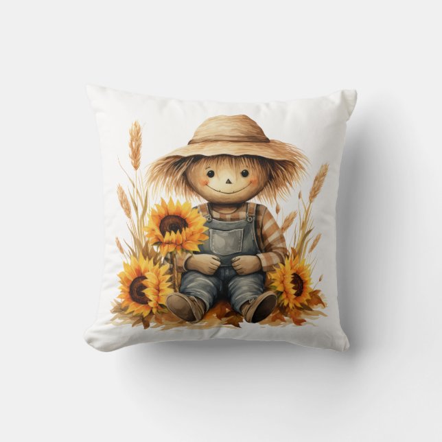 Scarecrow Throw Pillow (Front)