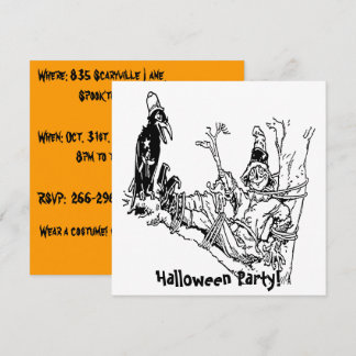 Scarecrow Tied in Tree Invitation