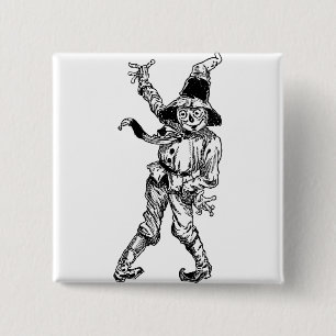 Scarecrow Waving Pinback Button