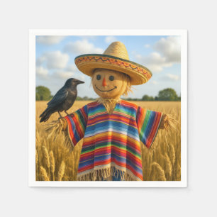 Scarecrow Wearing a Sombrero and Poncho Napkins