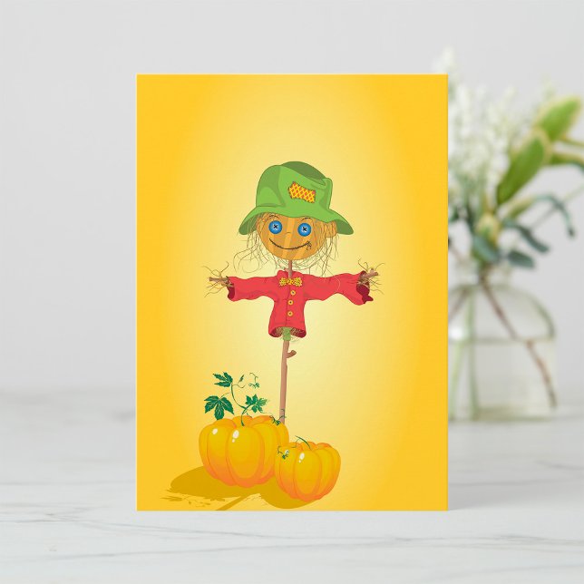 Scarecrow With Pumpkins Invitations (Creator Uploaded)