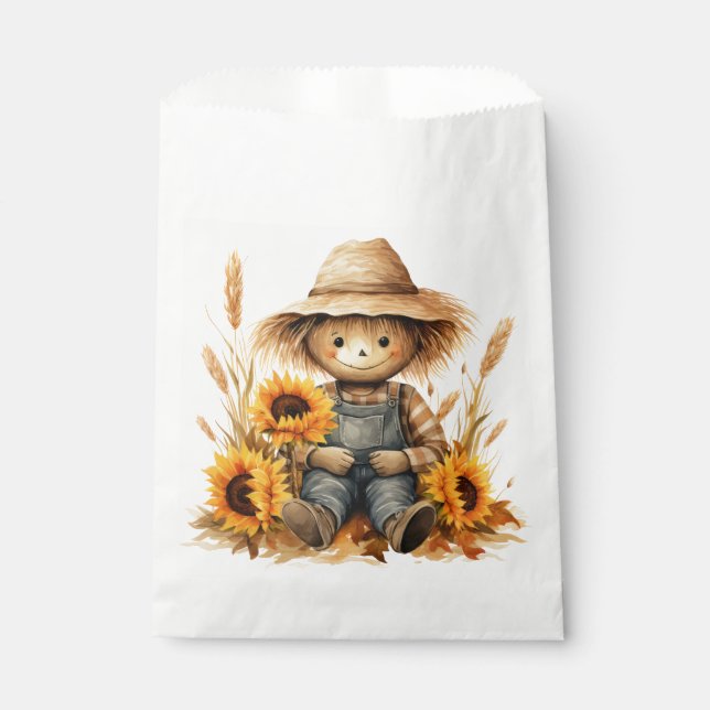 Scarecrow with Sunflower  Favor Bag (Front)