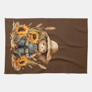 Scarecrow with Sunflower  Kitchen Towel