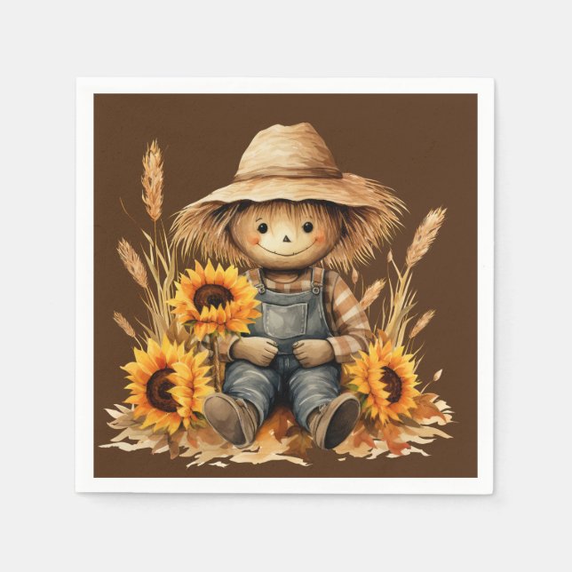 Scarecrow with Sunflower  Napkins (Front)
