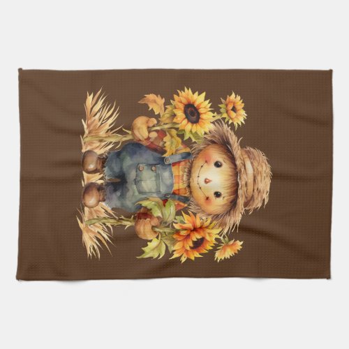 ScarecrowWith Sunflowers   Kitchen Towel