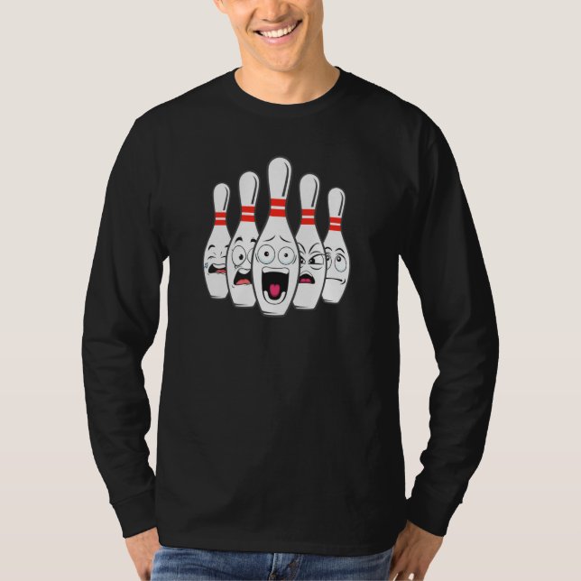 Scared Bowling Pin For Bowlers T-Shirt (Front)