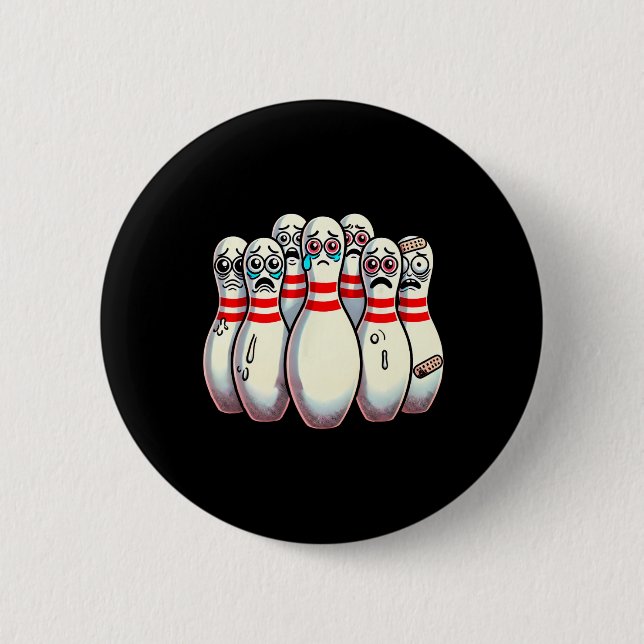 Scared Bowling Pins Cartoon Fun Bowler Humorous Me (Front)