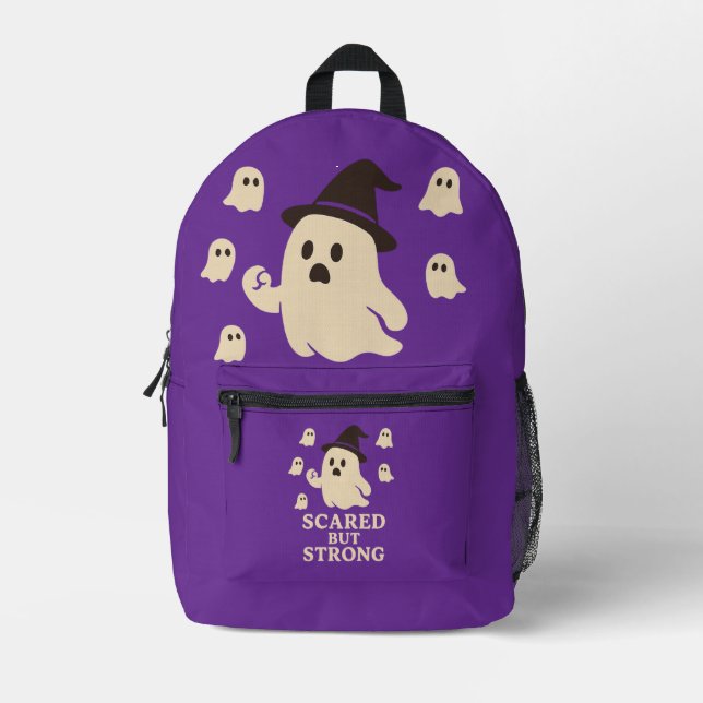 Scared But Strong Printed Backpack (Front)