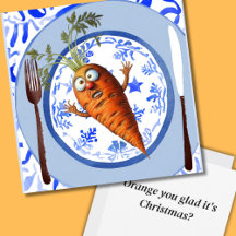 Scared Carrot Christmas Dinner setting Vegetables
