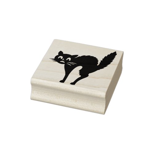 scared cat art stamp