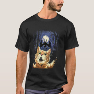 Scared Cat Selfie Cat With Mothman Monster Cryptid T-Shirt