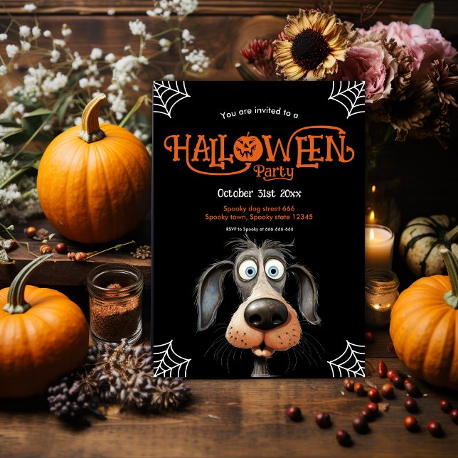 Scared dog Halloween party Invitation (Creator Uploaded)