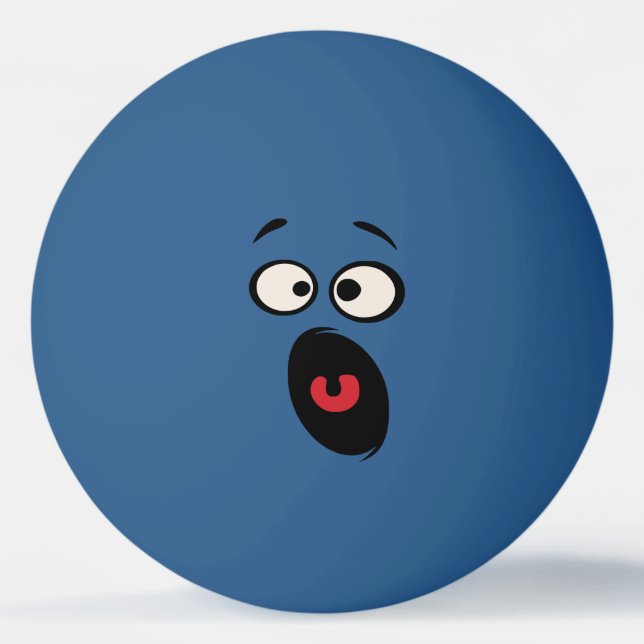 Scared Face Table Tennis Ball (Front)