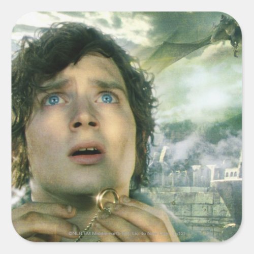 Scared FRODOâ Holding Ring Square Sticker