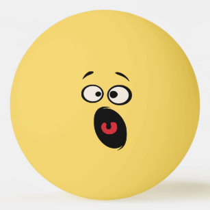 Scared Funny Face Table Tennis Ball