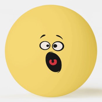 Scared Funny Face Table Tennis Ball by superkalifragilistic at Zazzle