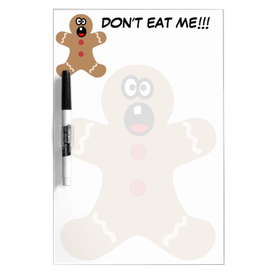 Scared Gingerbread Men the Best Christmas Guests Dry-Erase Board