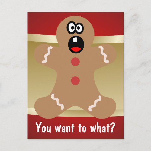 Scared Gingerbread Men the Best Christmas Guests Holiday Postcard