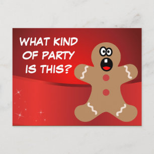 Scared Gingerbread Men the Best Christmas Guests Invitation Postcard