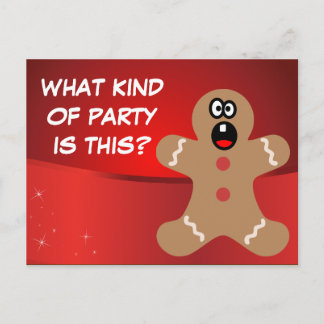 Scared Gingerbread Men the Best Christmas Guests Invitation Postcard
