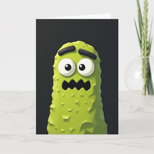 Scared Green Creature Card (Front)