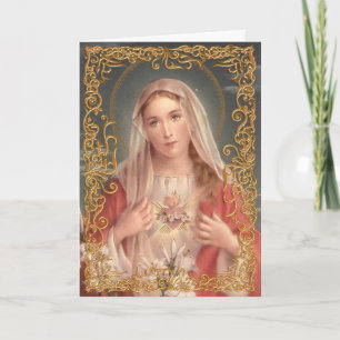 Scared Heart of Mary Card