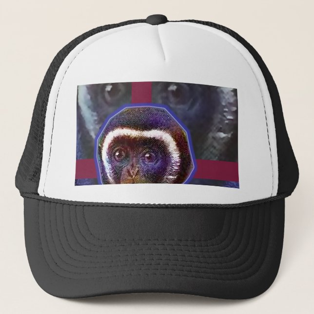 Scared monkey trucker hat (Front)