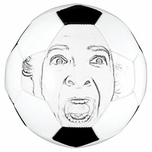 Scared Old Lady Screaming Face Hilarious Soccer Ball