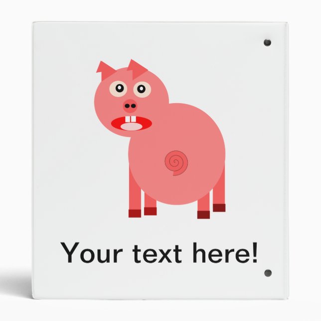 Scared pig cartoon binder (Back)