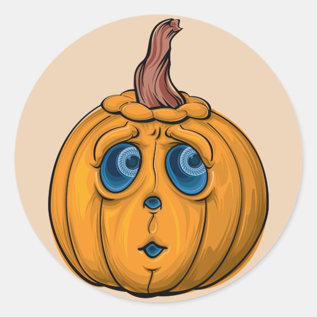 scared pumpkin stickers (Front)