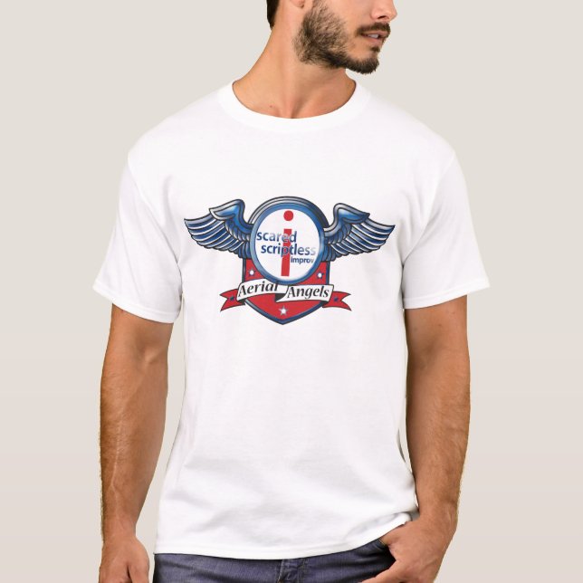 Scared Scriptless Improv & the Aerial Angels "T" T-Shirt (Front)