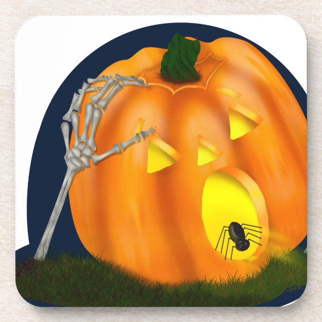 Scared Silly Pumpkin Drink Coaster (Front)