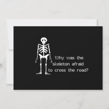 Scared Skeleton Invitation by Crazy_Card_Lady at Zazzle