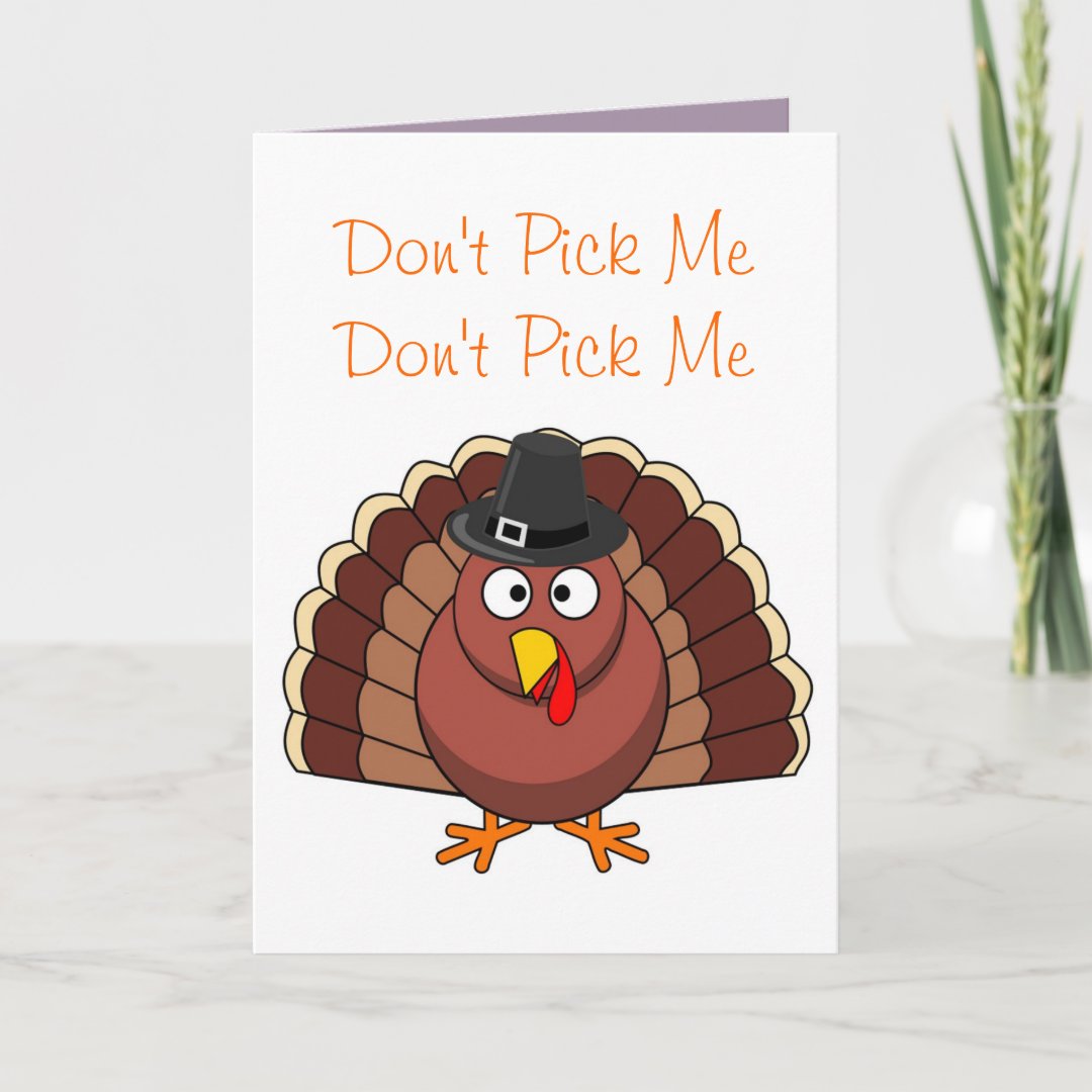 Scared Turkey Verses Pizza Funny Thanksgiving Holiday Card | Zazzle