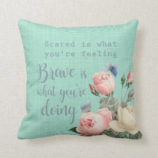 Scared vs Brave Throw Pillow