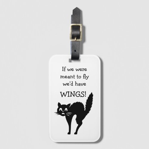 Scaredy_Cat Funny Afraid of Flying Luggage Tag