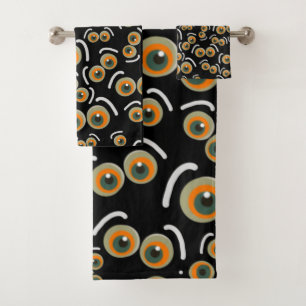 Scaredy Cat Halloween Boo Eyes Bat Bath Towel Set