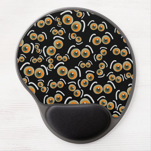 Scaredy Cat Halloween Boo Eyes Bat Gel Mouse Pad (Front)