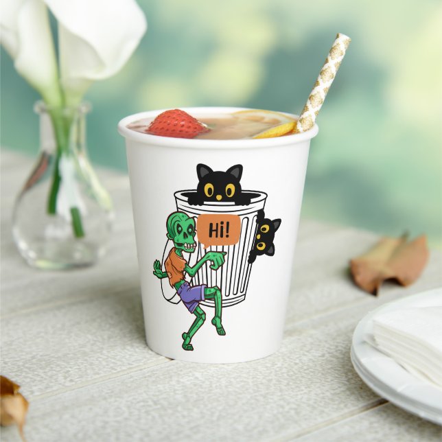 Scaredy Cat Halloween Paper Cups (Insitu)