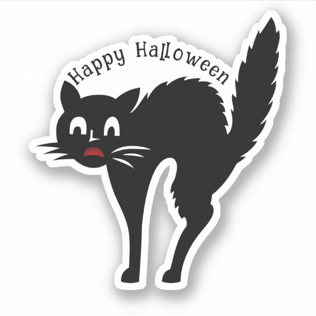 Scaredy Cat Halloween Sticker (Front)