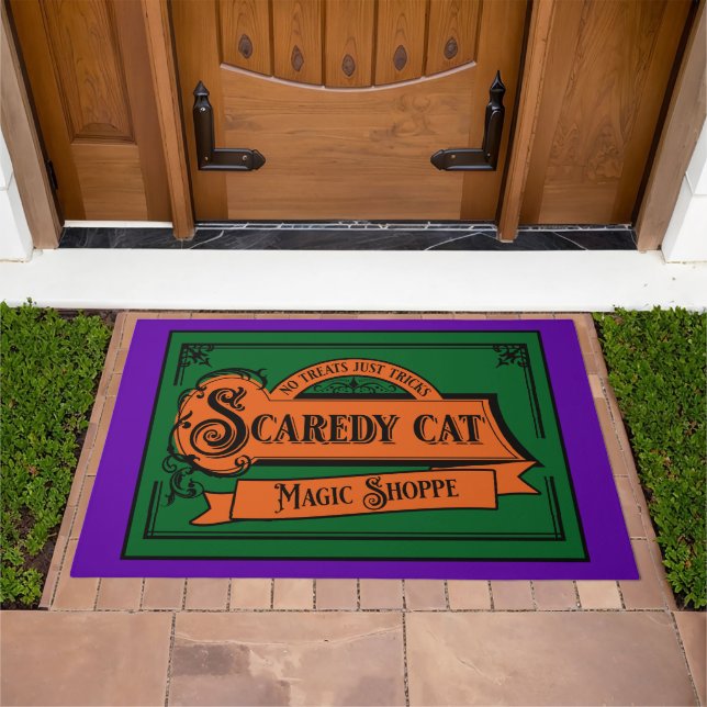 Scaredy Cat Magic Shoppe – Tricks Over Treats Doormat (Outdoor)