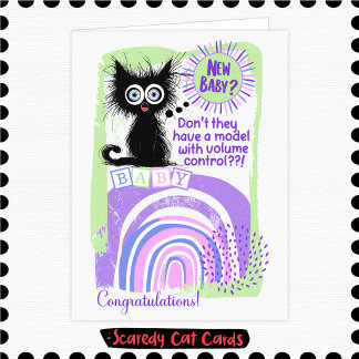 Scaredy Cat New Baby Card