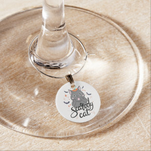 Scaredy Cat Wine Charm